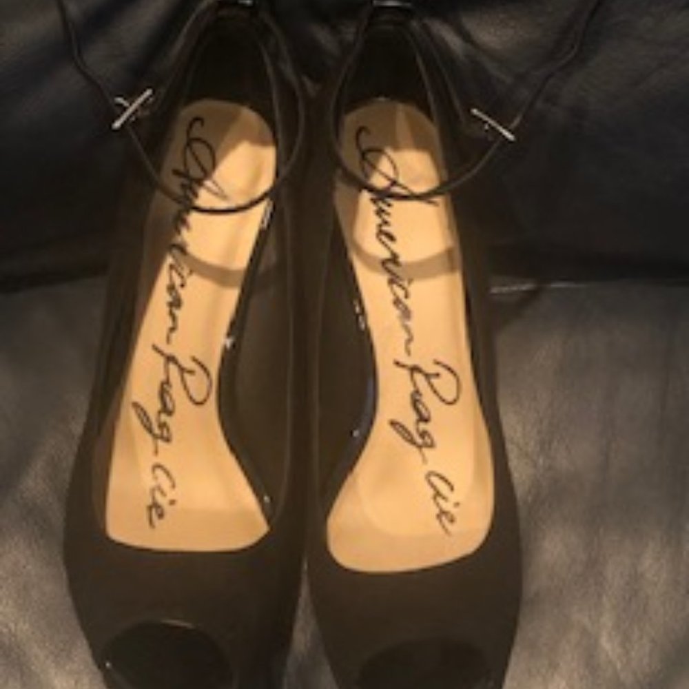 American Rag, Size 10, Black Open Toe Pumps